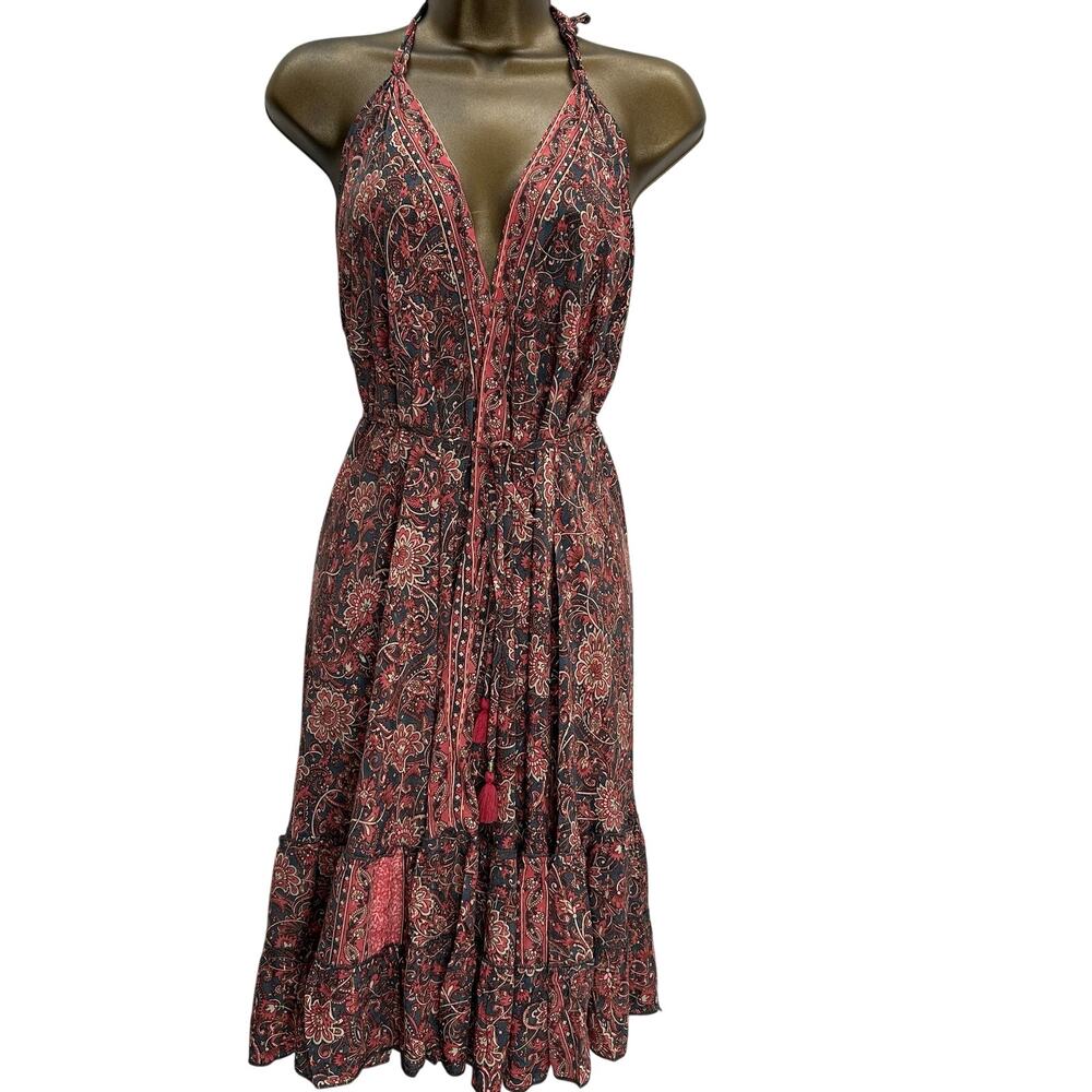 Karma Highway coral paisley sundress boho beach cruise cover up